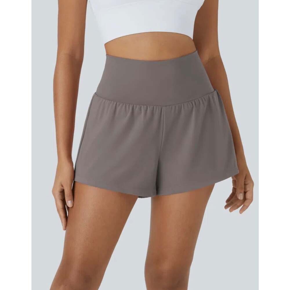 Halara SoftlyZero Air 2-in-1 Yoga Shorts Steeple Gray Size Small High Waist